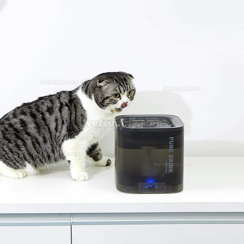 Automatic Pet Cat Dog Water Fountain Dispenser Drinking Bowl w/ Filter